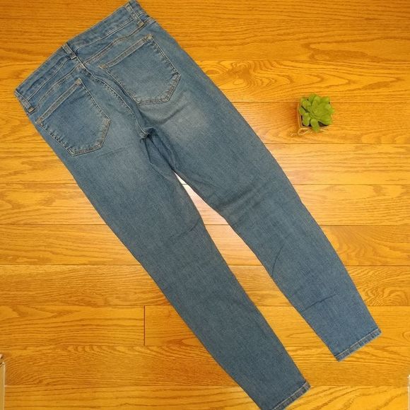 BOGO Free | Topshop Leigh high rise skinny jeans, blue, size 0 / 24 waist petite - Picture 4 of 15